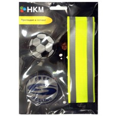 Комплект светоотражающих аппликаций + манжета HKM, рожица и мяч